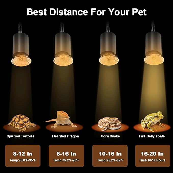 25W Turtle Reptile Heat Lamp Bulb, UVA UVB Reptile Light Bulb for Turtle Tank, Fits Reptiles and Amphibian Tanks, Terrariums and Cages, Works with Various Lamp Fixtures PAWPICO