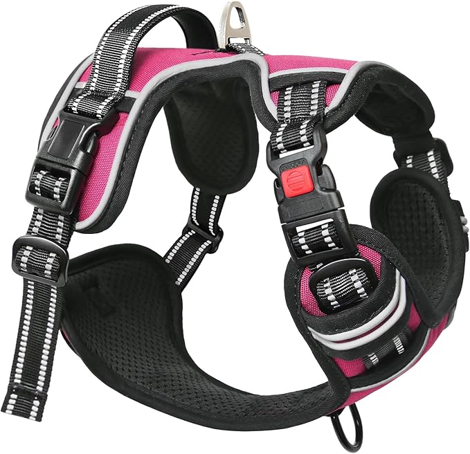 Timos No Pull Dog Harness, No Choke Front Lead Dog Reflective Harness, Adjustable Soft Padded Pet Vest with Easy Control Handle for Small Medium Large Dogs Timos