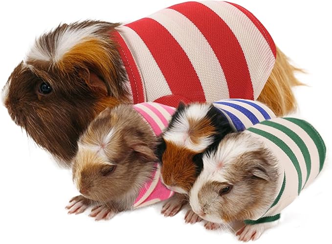 2 Pack Guinea Pig Clothes Rabbit Summer T-Shirt Pet Costume Vest for Small Animal Kitten Ferret Chihuahua Puppy KAMABRIDAL