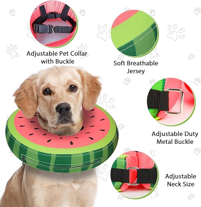 Dog Cone Collar for Small Medium Large Dogs for After Surgery, Pet Inflatable Neck Donut Collar Soft Protective Recovery Cone for Dogs and Cats - Alternative E Collar Does not Block Vision - Red,XL MIDOG