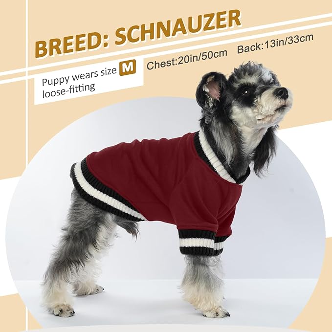 FUAMEY Dog Pullover Sweatshirt,Dog Winter Sweaters Warm Dog Clothes Dog Vest Thick Puppy Pullover Soft Pet Fleece Sweater Cute Doggie Boy Girl Outfit for Small Medium Dogs Wine-red XL - PAWPICO