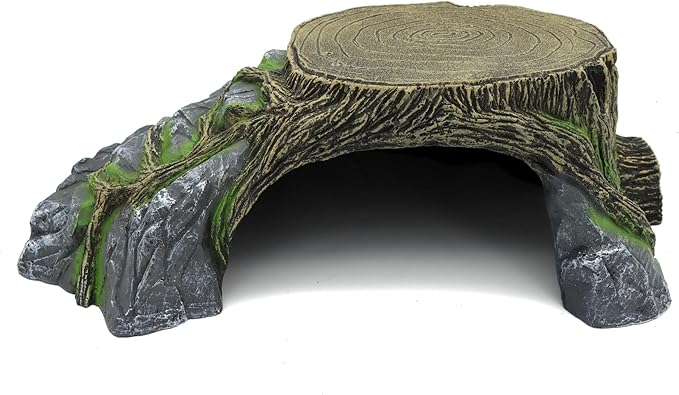 Extra Large Resin Reptile Hideouts Cave Habitat Decor for Reptiles, Amphibians, Fish Tanks and Gecko, Leopard JIHAQUA