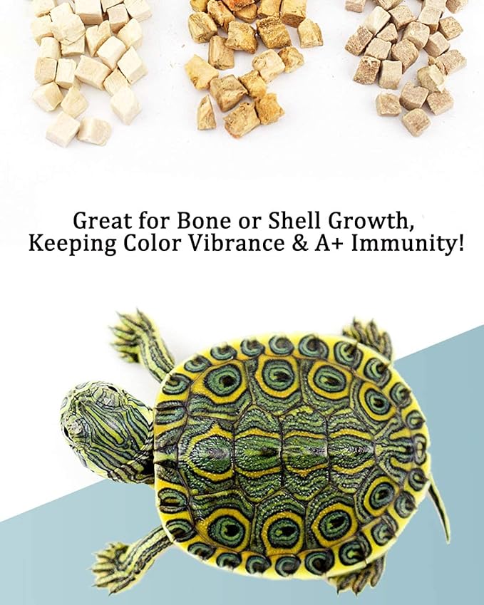 3 in 1 Meat Turtle Food - Chicken & Duck & Fish Meat Natural Freeze Dried Human-Grade Turtle Treats (8 OZ) BNYEE