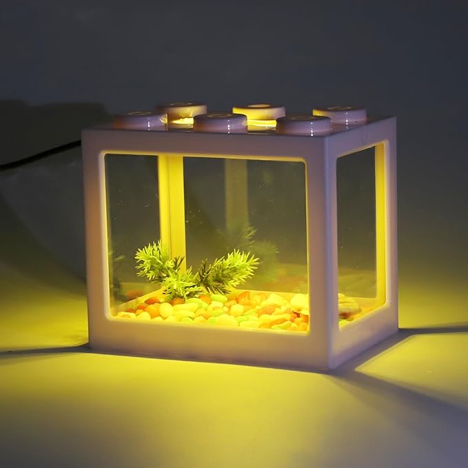 Mini Aquarium Lamp, USB Aquarium Light, LED Desktop Fish Tank Light, Small Decoration Aquarium Light, Aquarium Accessories, Yellow Light CAPASTEC