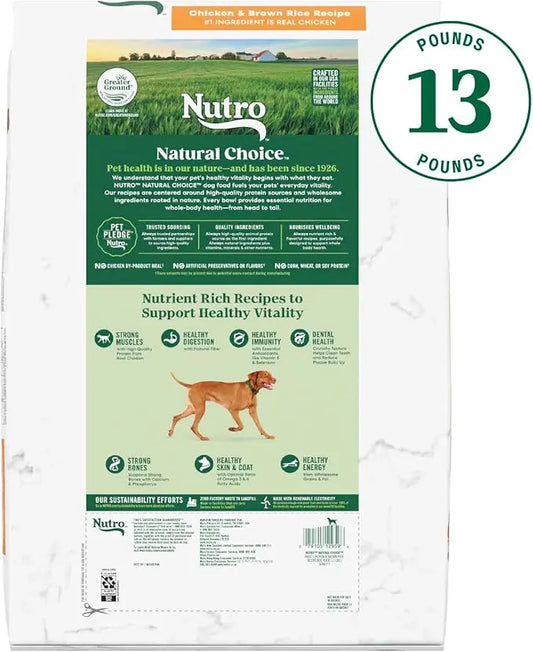Nutro Natural Choice Adult Dry Dog Food, Chicken and Brown Rice Recipe 13 lbs. - PAWPICO