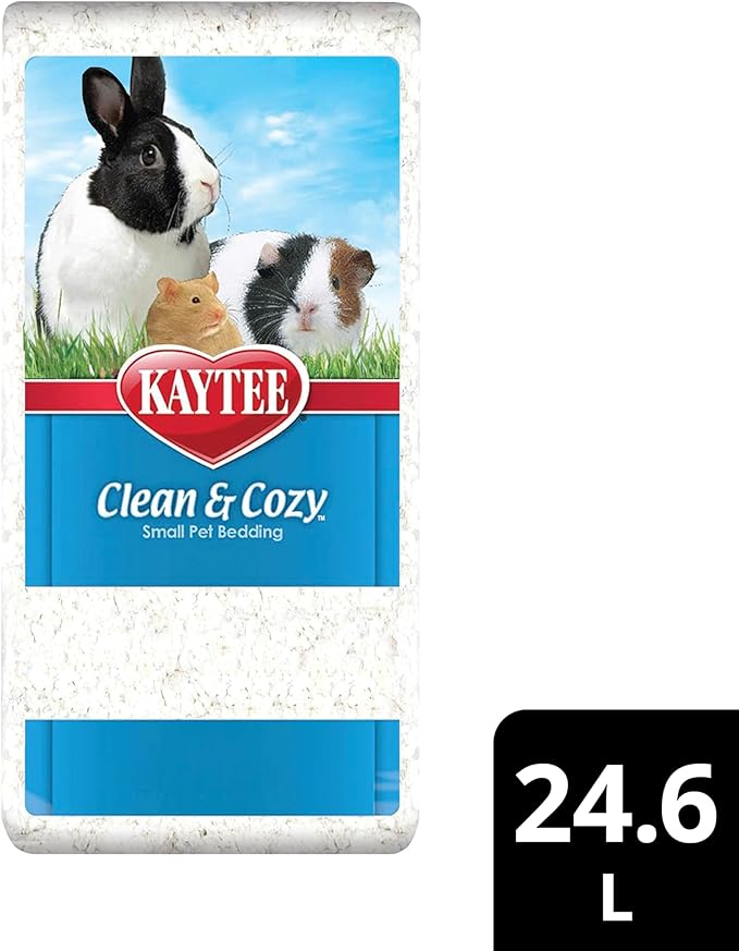 Kaytee Clean & Cozy White Small Animal Pet Bedding For Pet Guinea Pigs, Rabbits, Hamsters, Gerbils, and Chinchillas, 24.6 Liters Kaytee