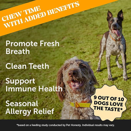 Pet Honesty Allergy Support Fresh Sticks - Dental Sticks for Dogs - Dental Dog Chews - Immune Health + Allergy Support for Dogs - Freshen Dog Breath, Reduce Plaque + Tartar - 30 Sticks PetHonesty