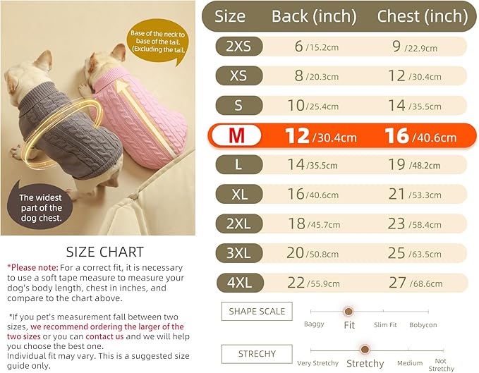 2 Pack Dog Sweaters for Small Dogs - Puppy Medium Warm Clothes in Winter, Turtleneck Pullover Design for Boy Girl Pet, Doggie, Cat, Kitten Chihuahua Bulldog Pug Beagles (M, Purple, Beige) - PAWPICO