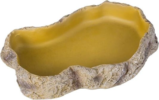 REPTIZOO Reptile Food Dish Terrarium Water Bowl Food Feeding Bowl for Reptile Amphibian Pets Medium(6.8" x 5" x 1.3") REPTIZOO