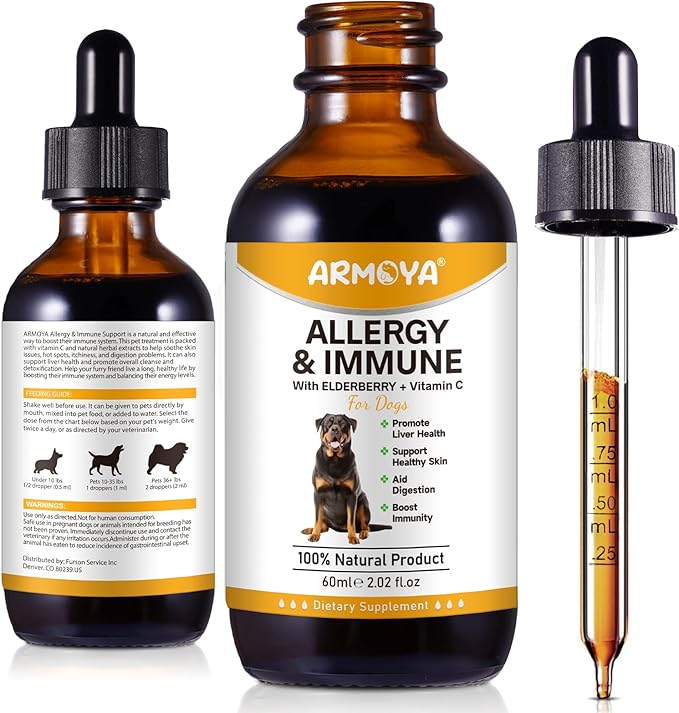 Allergy Relief Drops for Dogs - Allergy and Immune - Immune Support Supplement - Dog Supplement - Natural Pet Supplement for Dog Allergy Relief with Turmeric & Milk Thistle PAWPICO