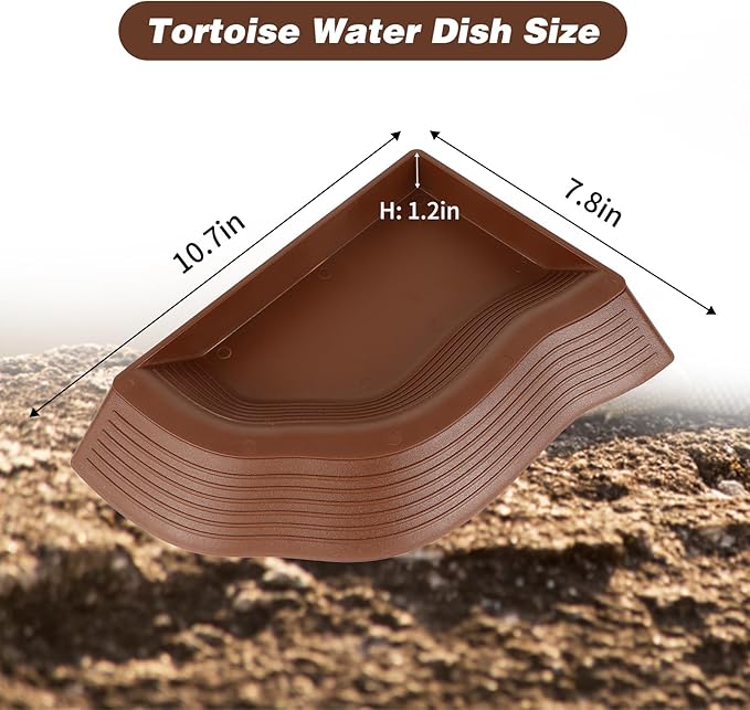 4PCS Tortoise Food Water Bowl with Ramp Leaf Tortoise Feeding Dish Reptile Bathing Pool Reptile Food Water Dish Turtle Habitat Accessories Aquarium Ornament for Gecko, Snake, Turtle, Bearded Dragon RYPET