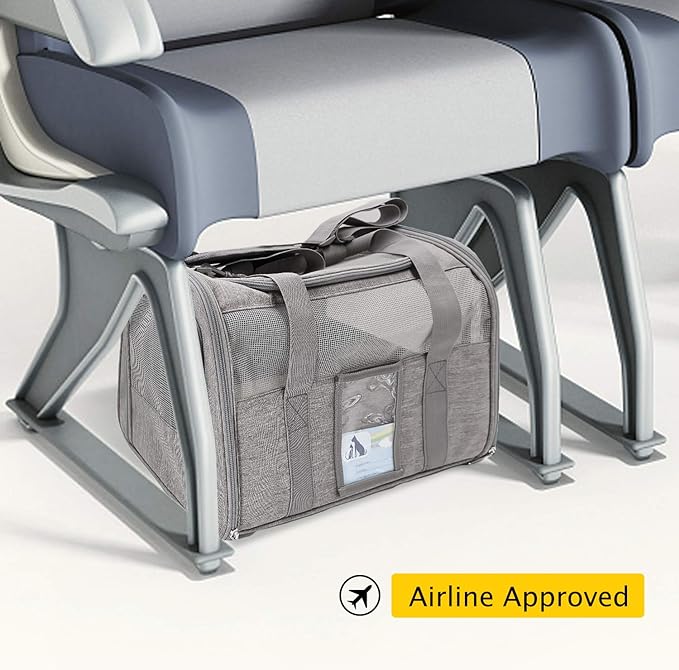 Refrze Cat Carrier for Large Cats 20 lbs, Medium Cats Under 25 lbs, Dog Carriers for Small Dogs, Soft Travel Pet Carrier for 2 Cats Small Dogs, Grey - PAWPICO