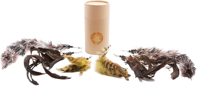 The Natural Pet Company Cat Toys Feather Refill 6 Pack - Add Life to Your Cat's Favorite Toy with This Interchangeable Feather Refill Multipack (As Photographed). - PAWPICO