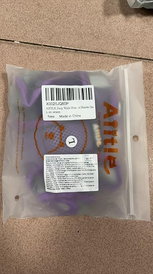 AIITLE Easy Walk Dog Harness and Leash Set - Pet Supply No Pull, Step in Adjustable Dog Harness with Padded Vest for Spring, Dog Harness No Choke Over, Easy to Put on Medium Dogs Purple L AIITLE-FORPETSBETTERLIFE