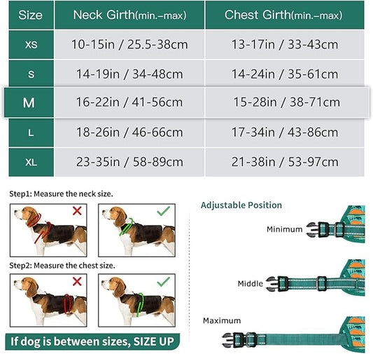 Timos No Pull Dog Harness,No Choke Front Clip Dog Reflective Harness,Adjustable Soft Padded Pet Vest with Easy Control Handle for Medium Dogs,Wilderness,M Timos