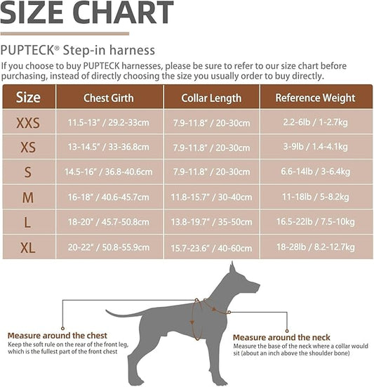 PUPTECK Adjustable Dog Harness Collar and Leash Set Step in No Pull Pet Harness for Small Medium Dogs Puppy and Cats Outdoor Walking Running, Soft Mesh Padded Reflective Vest Valentine Harnesses PUPTECK