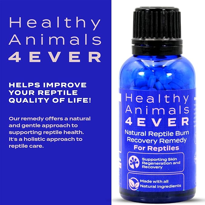 HealthyAnimals4Ever Natural Reptile Burn Recovery Remedy - Soothing & Revitalizing Homeopathic Formula for Burn Care, Skin Recovery & Comfort - 300 Count HealthyAnimals4ever