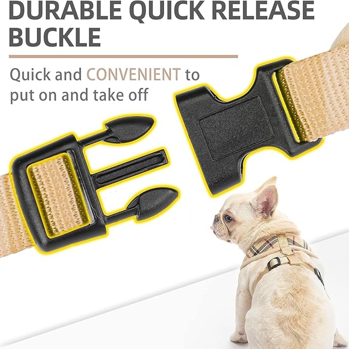 PUPTECK Soft Mesh Dog Harness and Leash Set Pet Puppy Cat Comfort Padded Vest No Pull Harnesses, Beige, XL PUPTECK
