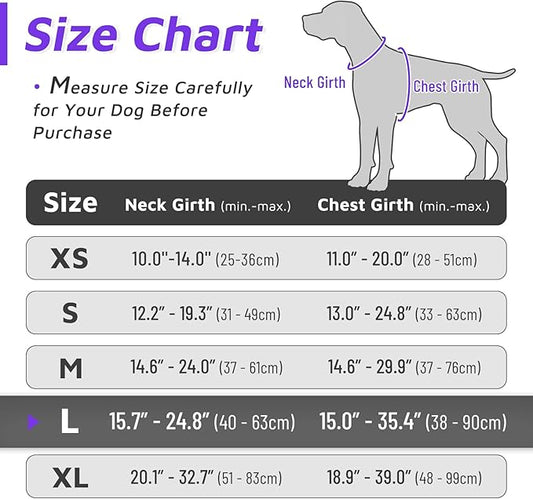 Eagloo Dog Harness for Large Dogs, No Pull Service Vest with Reflective Strips and Control Handle, Adjustable and Comfortable for Easy Walking, No Choke Harness with 2 Metal Rings, Purple & Green, L GoExplorewithEagloo