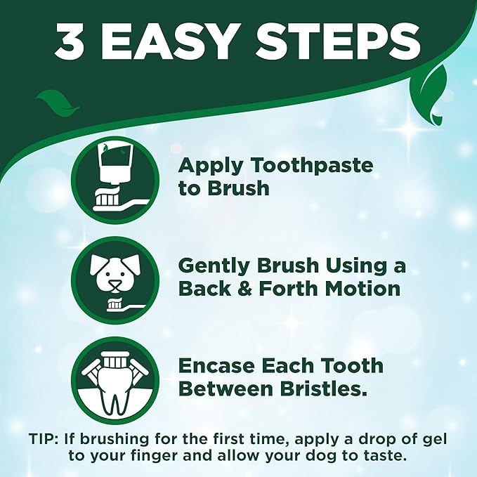 Vet’s Best Puppy Dental Kit – Toothbrush & Toothpaste for Puppies – Helps Soothe Irritated Gums During Teething, Freshens Breath, Prevent Plaque & Tartar - Natural Peanut Butter Flavor VetsBest