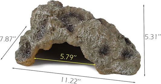 Resin Leopard Gecko Hide, True to Nature Reptile Rock for Bearded Dragon Hideout Snake Hides for Ball Pythons, Tortoise House Terrarium DÉCor - Large IBWell