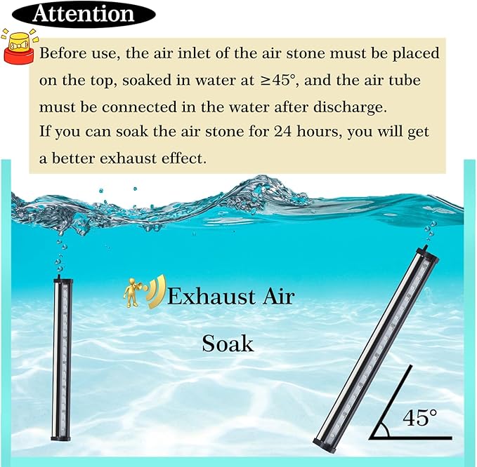 Carefree Fish Aquarium 24/7 Mode Timer Submersible LED Light Full Spectrum CRI 82 Tank Underwater Light & Nanometer Materials Air Stone 3Ft Tubing Waterproof Rating IP68 (No Included Air Pump) Bewatermyfriend