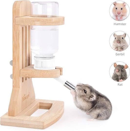 Niteangel Water Bottle with Stand for Syrian Dwarf Hamsters Gerbils Mice Rats Degus Small pet Rodents(White) Niteangel