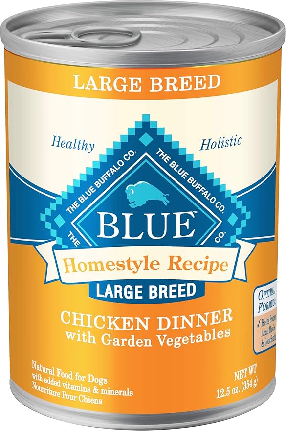 Blue Buffalo Homestyle Recipe Adult Wet Dog Food, Made with Natural Ingredients, Chicken Dinner With Garden Vegetables, 12.5-oz. Can (Pack of 12) - PAWPICO