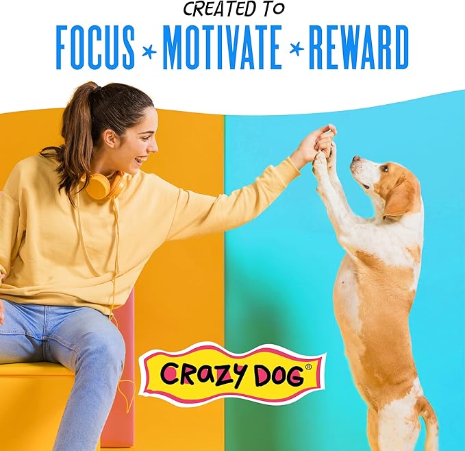 Crazy Dog Mini Train-Me! Training Treats 4 oz. Pouch, Beef Flavor, with 200 Treats per Bag, Recommended by Dog Trainers - PAWPICO