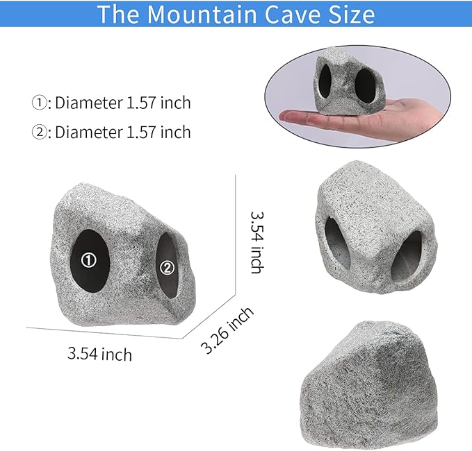 Ceramic Fish Tank Decorations, Betta Fish Tank Accessories Rock Caves, Stackable Aquarium Cichlid Cave, Betta Fish Hideout and House, Small Hiding Rock for Fish Bowl (Mountain Style) MUNLITbrandpetsupplies