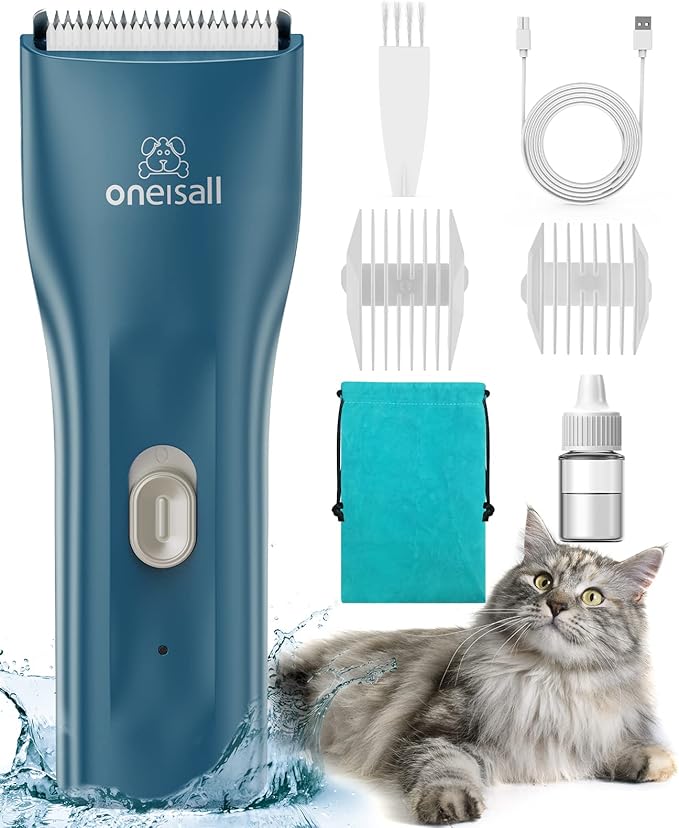 oneisall Pet Clipper for Cat Matted Hair, Pet Shaver for Cats Quiet Pet Hair Clippers Cordless Cat Clippers for Matted Hair Cat Clippers for Long Hair - PAWPICO