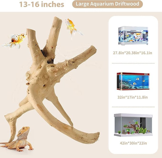 WDEFUN Natural Spiderwood for Aquarium Decor 1-Piece 13''-16'' Long Natural Driftwood Branches for Fish Tank Decorations WDEFUN