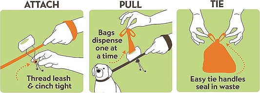 Neater Bags - Dog Waste Poop Bags with Easy-tie Handles (not on Rolls) - Includes Dispenser (210 Bags, Black & White Diamond Dispenser) - PAWPICO