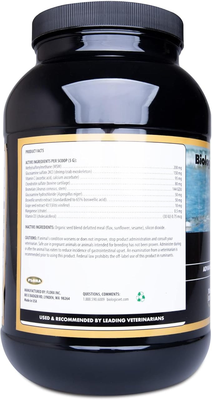 BioJOINT Advanced Joint Mobility Support, Advanced Hip, Joint, Cartilage & Connective Tissue Support, 106-day Supply for 60-lb. Animal, 3.5-lb. Powder FloraHealth