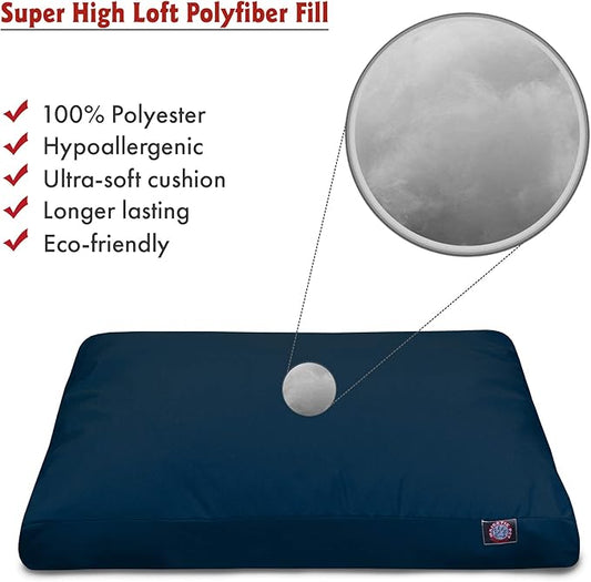 Majestic Pet Solid Navy Blue Small Rectangle Pet Bed - PAWPICO