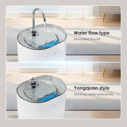 Cat Water Fountain,74oz/2.2L Cat Automatic Water Fountain with a Detachable Water Tank,Pet Water Dispenser for Cats,Dogs,Quiet Pump Inside - PAWPICO