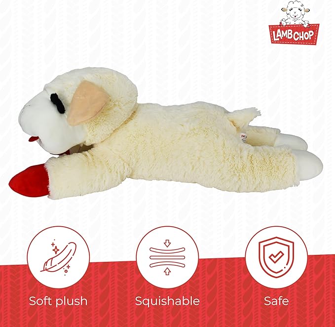Multipet's Officially Licensed Lamb Chop Jumbo White Plush Dog Toy, 24-Inch - PAWPICO