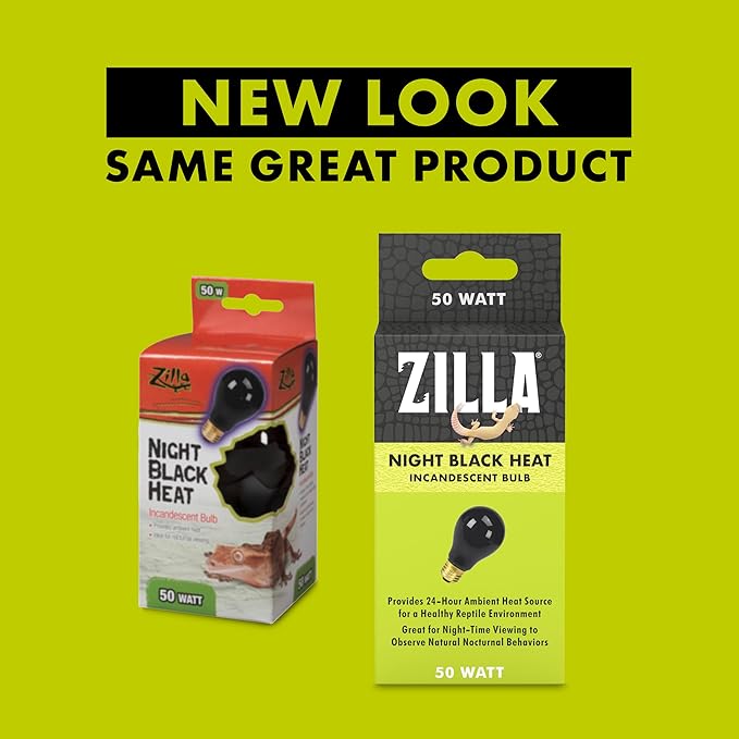 Zilla Incandescent Bulb, Night Black, Ideal for Nocturnal Reptile Species Zilla