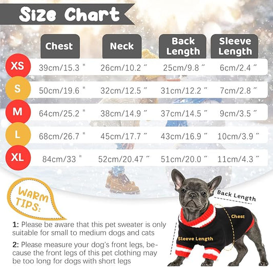FUAMEY Dog Pullover Sweatshirt,Dog Winter Sweaters Warm Dog Clothes Dog Vest Thick Puppy Pullover Soft Pet Fleece Sweater Cute Doggie Boy Girl Outfit for Small Medium Dogs Black L - PAWPICO