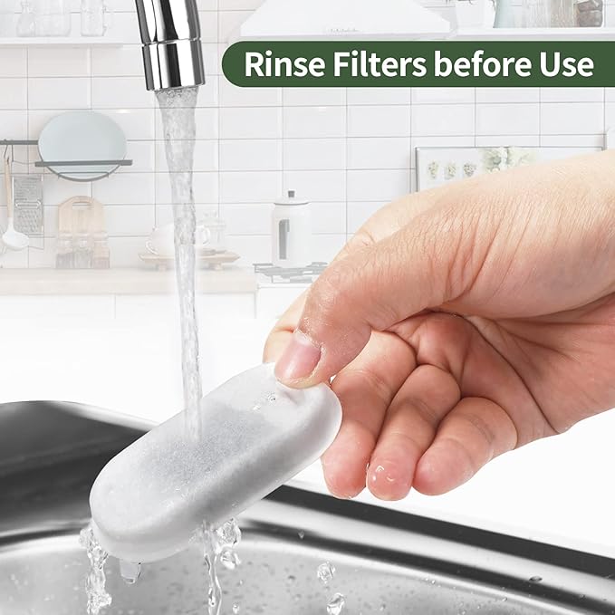 16 Pcs-8 Pack Cat Fountain Filters with 8 Sponges, Pet Replacement Filters for Stainless Steel 108oz/3L, 67oz/2L Pet Fountain - PAWPICO