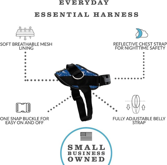 ShawnCo Essential Dog Harness, No-Pull Pet Vest with 3 Leash Clips, No Choke, Reflective, Adjustable and Padded, for Easy Walking and Training for Small, Medium and Large Dogs (White Sharks, XL) SHAWNCO