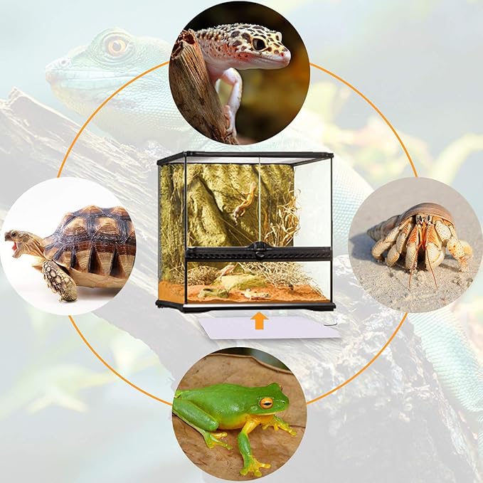 Aiicioo Under Tank Heater Thermostat - Reptile Heating Pad with Temperature Control Reptile Heat Mat for Combo Set for Hermit Crab Lizard Terrarium 16W AIICIOO