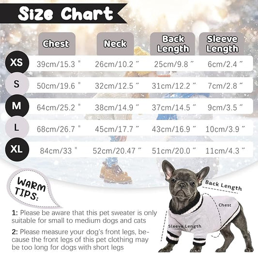 FUAMEY Dog Pullover Sweatshirt,Dog Winter Sweaters Warm Dog Clothes Dog Vest Thick Puppy Pullover Soft Pet Fleece Sweater Cute Doggie Boy Girl Outfit for Small Medium Dogs Grey XS - PAWPICO