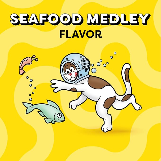 Temptations Classic Crunchy and Soft Cat Treats Seafood Medley Flavor, 6.3 oz. Pouch (Pack of 10) Temptations