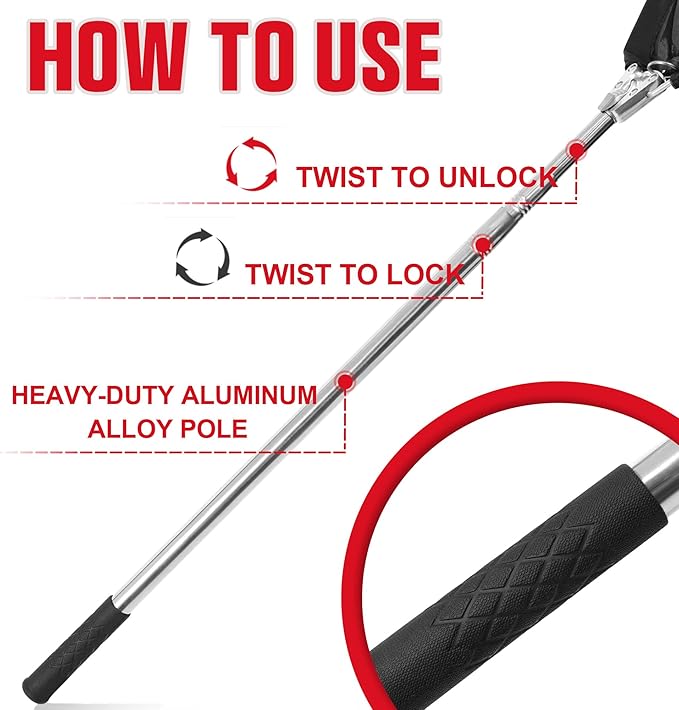 Telescopic Snake Catcher Net with Secure Drawstring – 29 to 66 Inch Adjustable Pole for Safe Transporting and Capturing All Kinds of Snakes Trakem