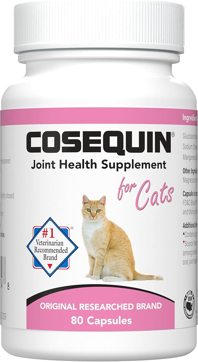 Nutramax Laboratories Cosequin Joint Health Supplement for Cats - With Glucosamine and Chondroitin, 80 Capsules NutramaxLaboratories