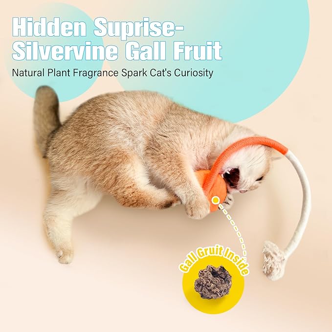Sisal Rope Cat Toys,Safe Catnip Toys Without Wire,3 Pack Cat Toys for Bored Indoor Cats,Dental Kitty Chew Toys with Silvervine Gall Fruit,Bite-Resistant Teeth Clean Chew Cat Toy All Breeds - PAWPICO