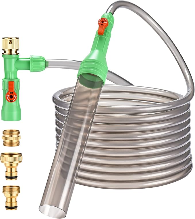 ZZM Fish Tank Cleaning Tools, Aquarium Water Changer Kit, Siphon Fish Tank Vacuum Gravel Cleaner, Universal Water Pump Accessories for Aquarium Quick Water Change (50ft) ZZM