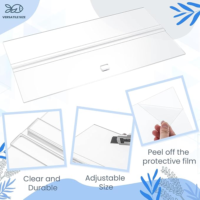 Juexica Aquarium Lid Acrylic Canopy Set Aquarium Top CoverFish Tank Lid Without Center Brace, with a Hook Knife(30 x 12 Inches) Juexica