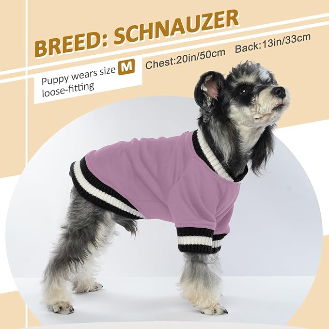 FUAMEY Dog Pullover Sweatshirt,Dog Winter Sweaters Warm Dog Clothes Dog Vest Thick Puppy Pullover Soft Pet Fleece Sweater Cute Doggie Boy Girl Outfit for Small Medium Dogs Lavender XL - PAWPICO